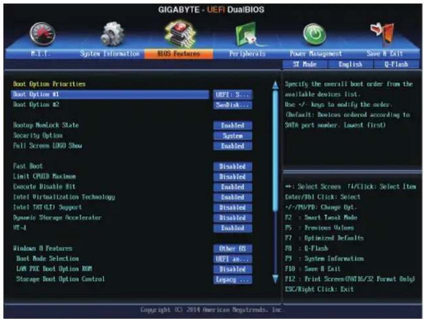 GIGABYTE GAZ97HD3P - 2-4 BIOS Features (BIOS功能设定) - 1