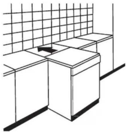BRANDT DWF128DW - Installation entre des placards - 1