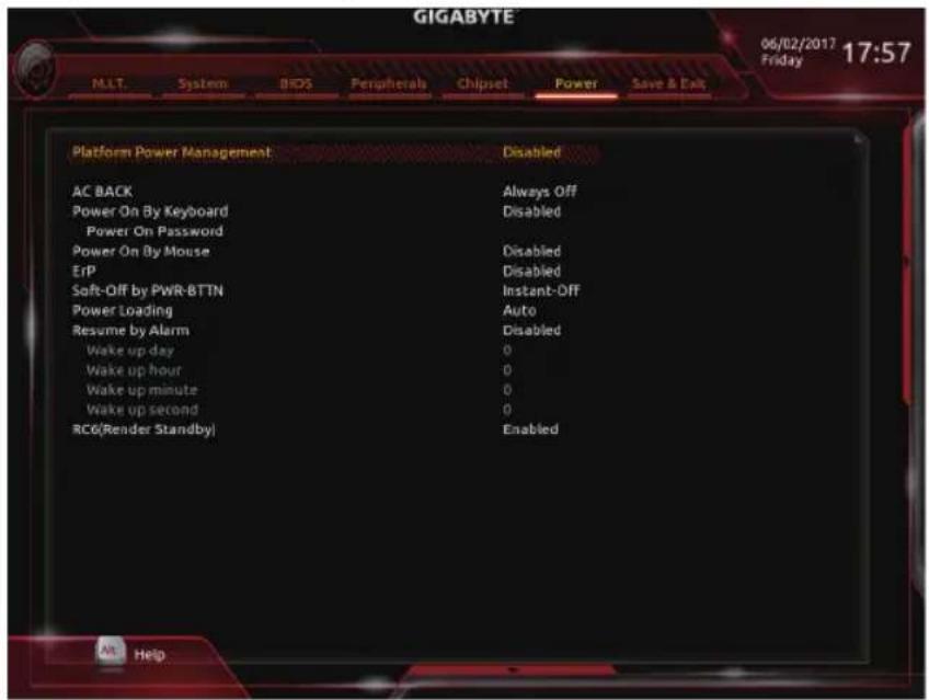 GIGABYTE GAH110D3A - 2-7 Power (省电功能设定) - 1