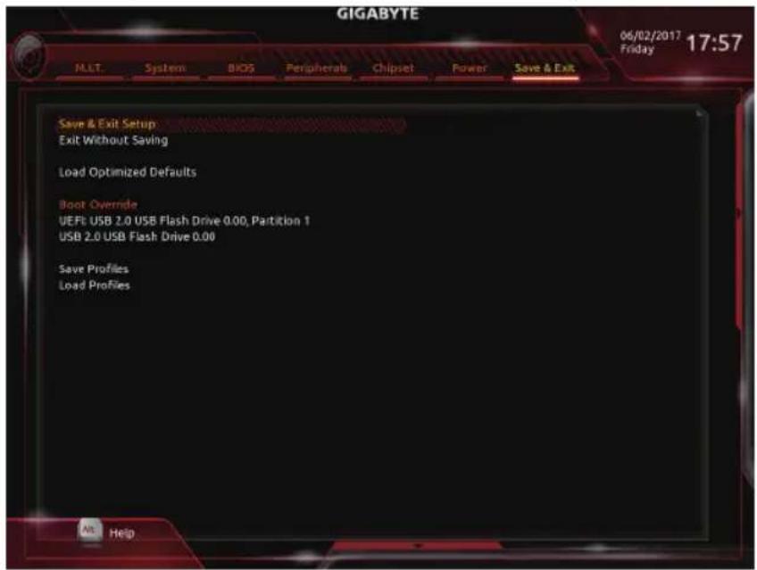 GIGABYTE GAH110D3A - 2-8 Save & Exit (储存设定值并结束设定程序) - 1