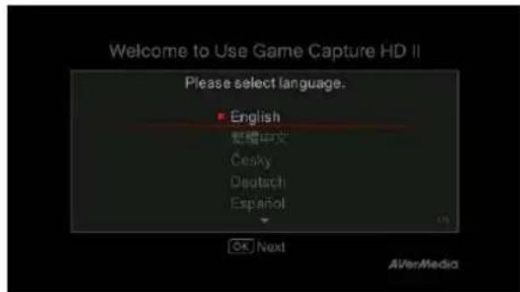 AVERMEDIA Live Streamer CAP 4K BU113 - Schritt 1 Sprache einstellen - 1