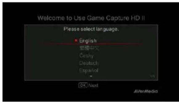 AVERMEDIA Live Streamer CAP 4K BU113 - Étape 1 réglage de la langue - 1