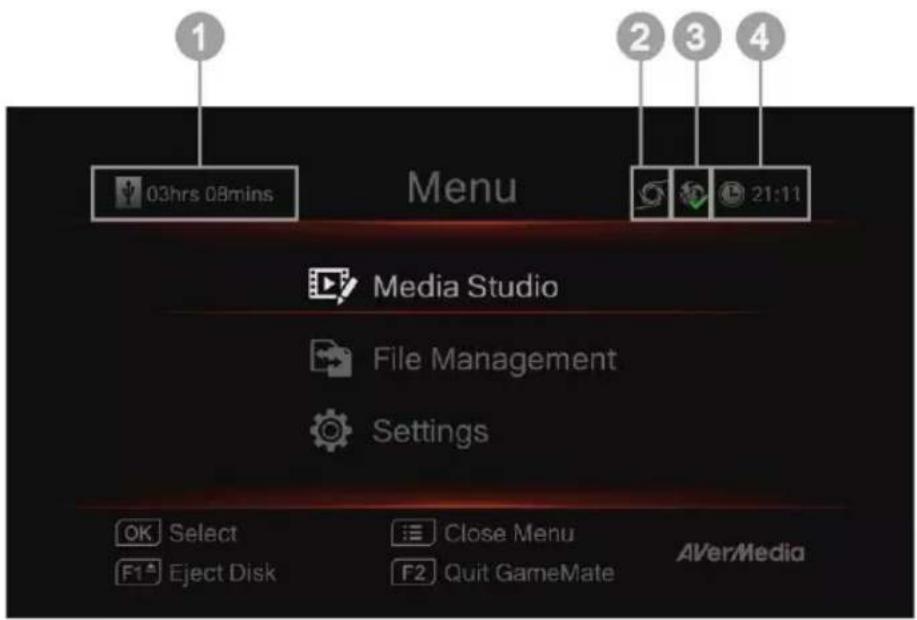 AVERMEDIA Live Streamer CAP 4K BU113 - Kapitel 5. Bildschirmmenü - 1