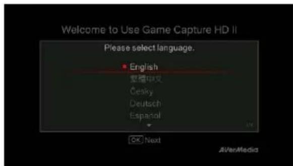 AVERMEDIA Live Streamer CAP 4K BU113 - Fase 1 Impostazione della lingua - 1