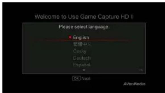 AVERMEDIA Live Streamer CAP 4K BU113 - Paso 1 Configuración del idioma - 1