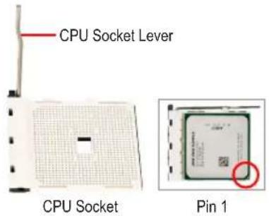 GIGABYTE GA945GZMTS2DB - Installing an AMD CPU (skip this step if the motherboard has a built-in CPU) - 1