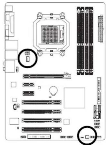 GIGABYTE GAM61PS3 - 3/4)CPU_FAN/SYS_FAN（散热風扇電源插座 - 1