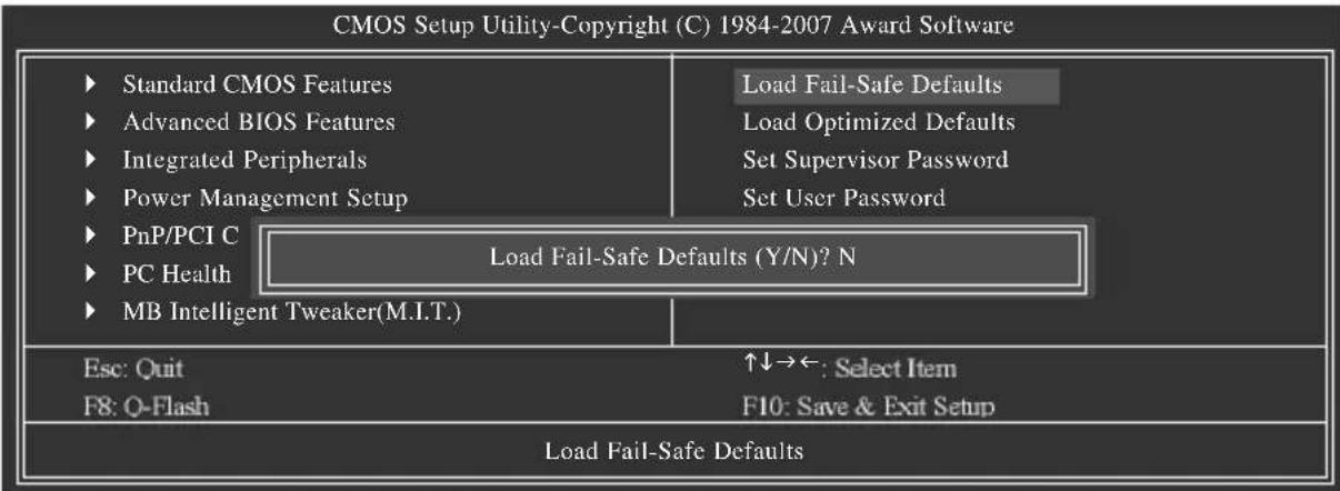 GIGABYTE GA73VMS2 - 2-10 Load Fail-Safe Defaults() 載入最安全預設值 - 1
