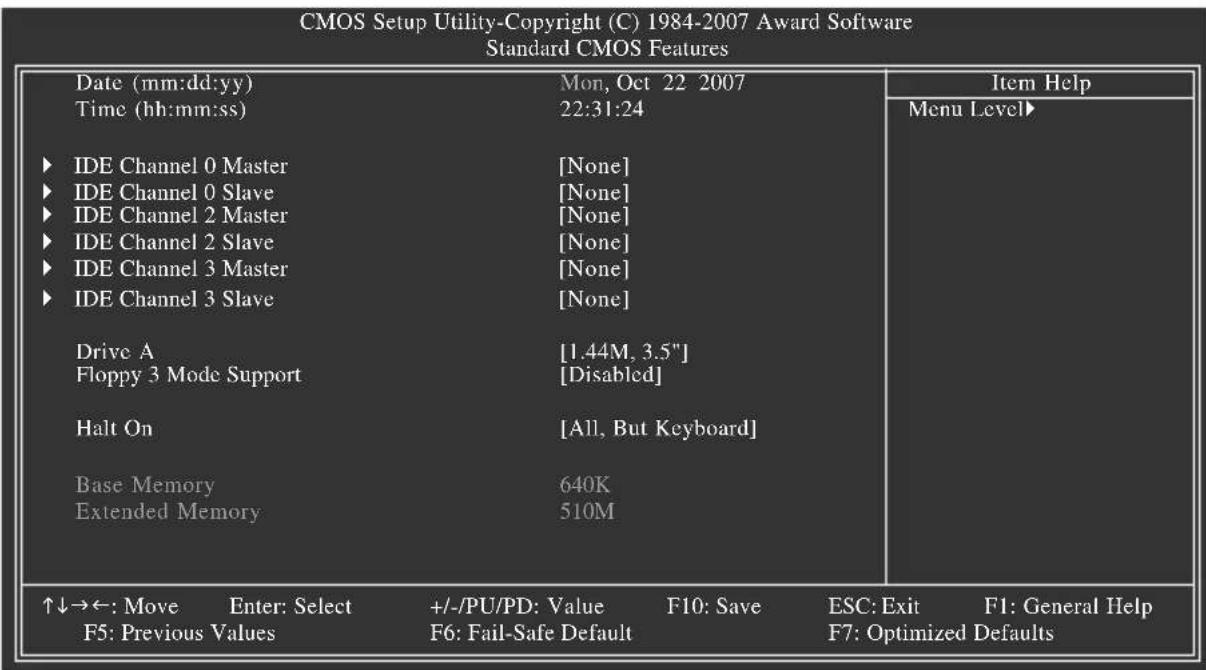 GIGABYTE GA73VMS2 - 2-3 Standard CMOS Features (標準 CMOS 設定) - 1
