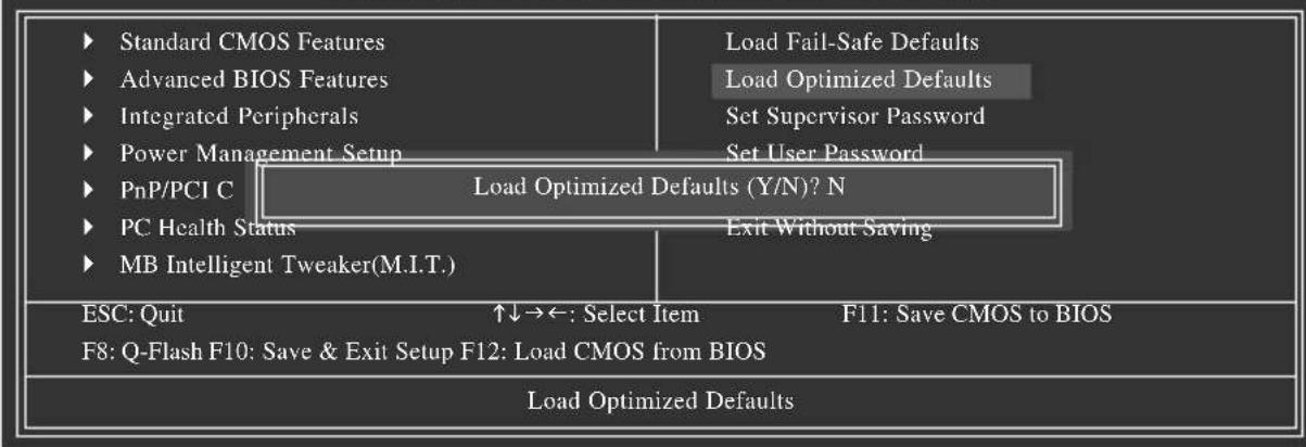 GIGABYTE GAG31S3L - 2-11 Load Optimized Defaults ( ) 載入最佳化預設值 - 1