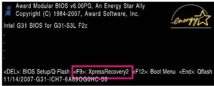 GIGABYTE GAG31S3L - Xpress Recovery2 程式 - 2