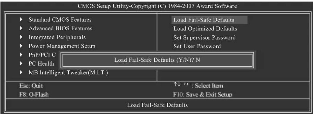 GIGABYTE GA73UMS2H - 2-10 Load Fail-Safe Defaults() 載入最安全預設值 - 1