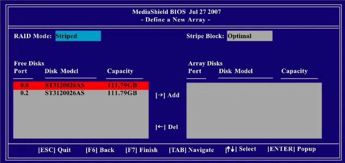 GIGABYTE GA73UMS2H - 選AID BIOS RAID, 設定 模式 - 1