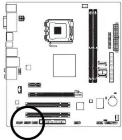 GIGABYTE GA73UMS2H - 14) F_USB1/F_USB2/F_USB3 (USB連接埠擴充插座，黃色 - 1