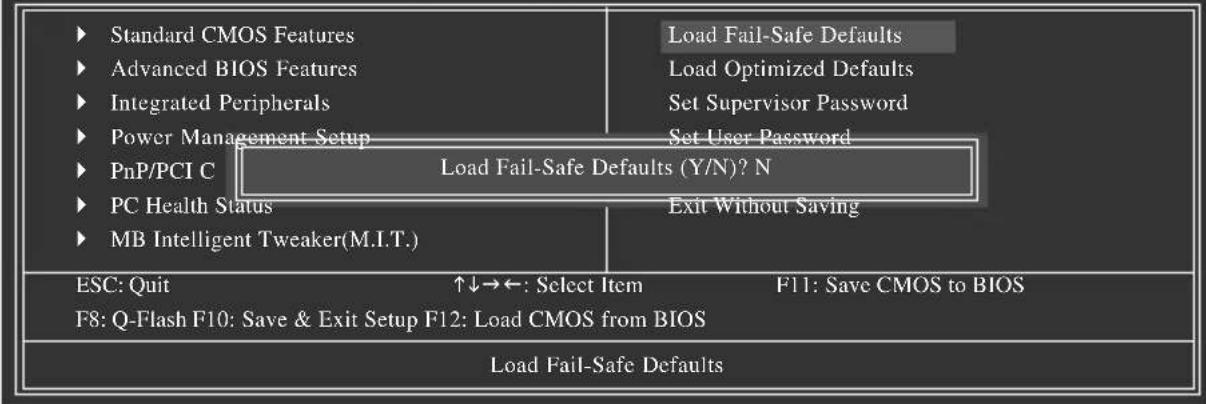 GIGABYTE GAP31S3G - 2-10 Load Fail-Safe Defaults () 載入最安全預設值 - 1