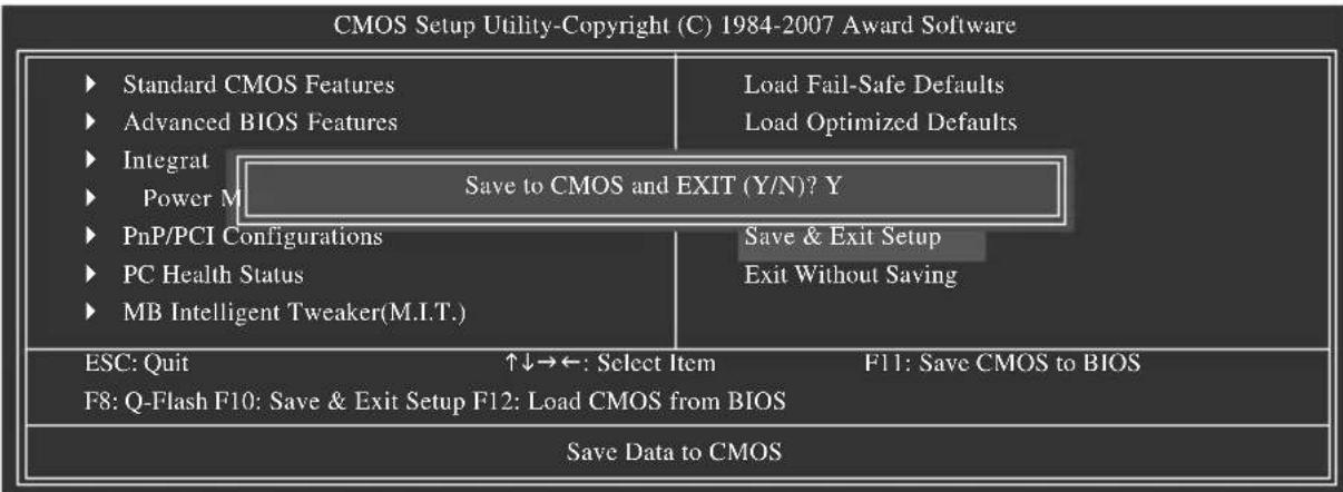 GIGABYTE GAP31S3G - 2-13 Save & Exit Setup ()儲存設定值並結束設定程式 - 1