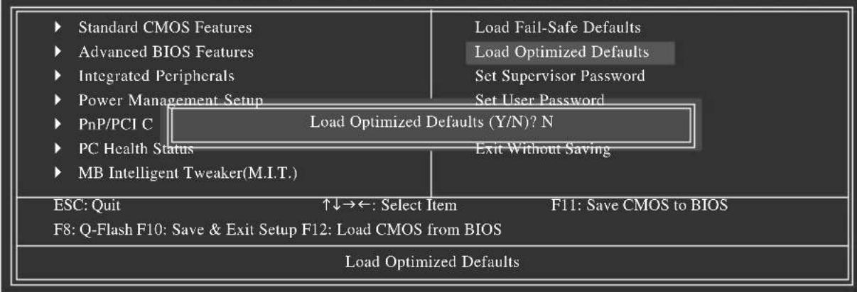GIGABYTE GAP31S3G - 2-11 Load Optimized Defaults ( ) 載入最佳化預設值 - 1