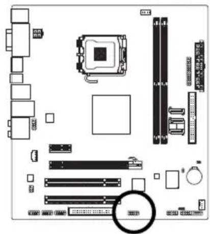 GIGABYTE GA73PVMS2H - 15) F1_1394 (IEEE 1394a) 连接埠擴充插座，灰色 - 1