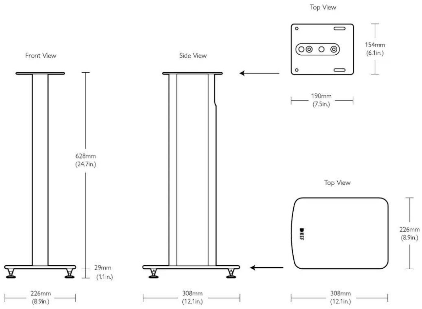 KEF S2 Floor Stand - Specifications - 1