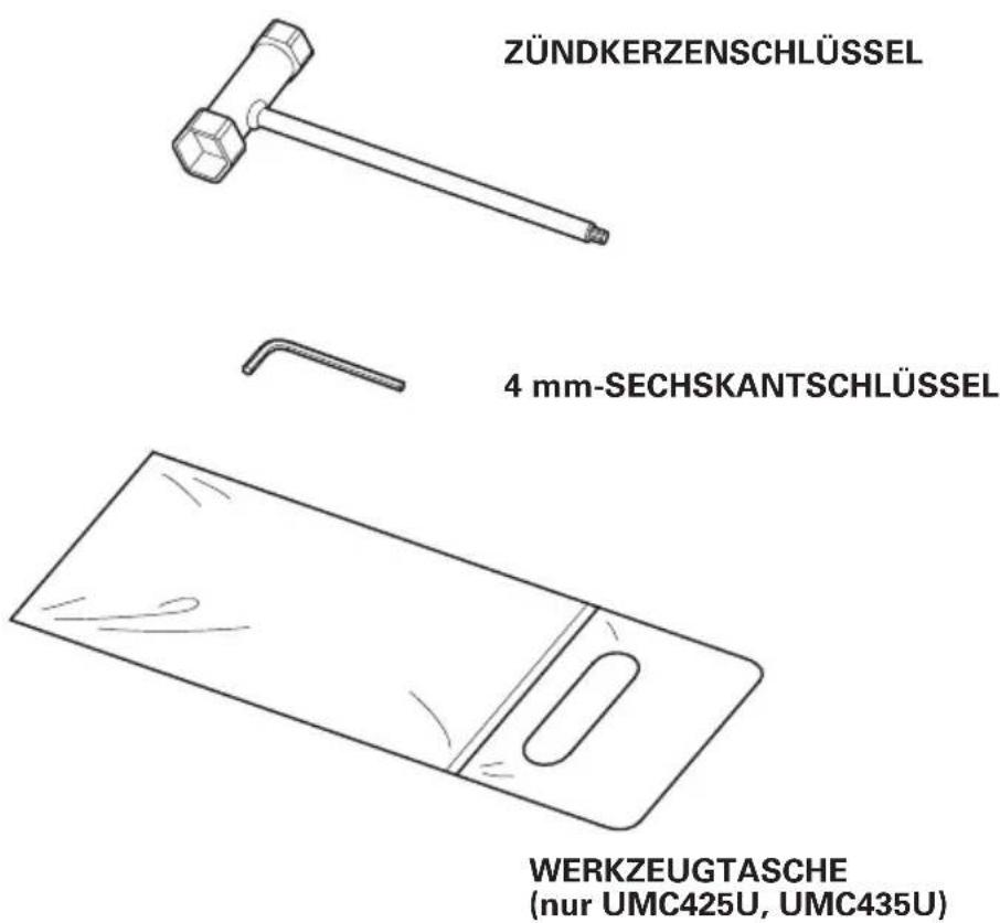 ZÜNDKERZENSCHLÜSSEL 4 mm-SECHSKANTSCHLÜSSEL WERKZEUGTASCHE (nur UMC425U, UMC435U)