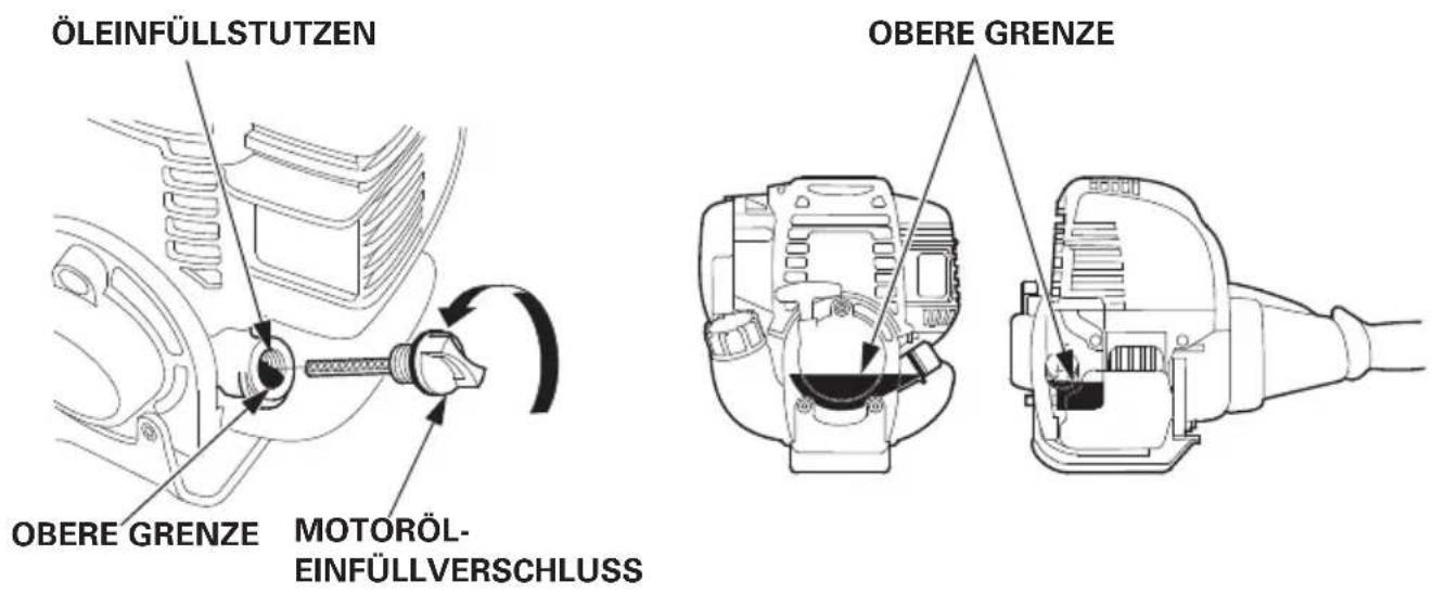 ÖLEINFÜLLSTUTZEN OBERE GRENZE MOTORÖL- EINFÜLLVERSCHLUSS OBERE GRENZE