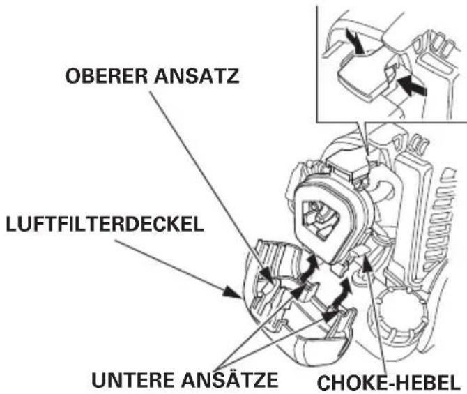 OBERER ANSATZ LUFTFILTERDECKEL UNTERE ANSÄTZE CHOKE-HEBEL