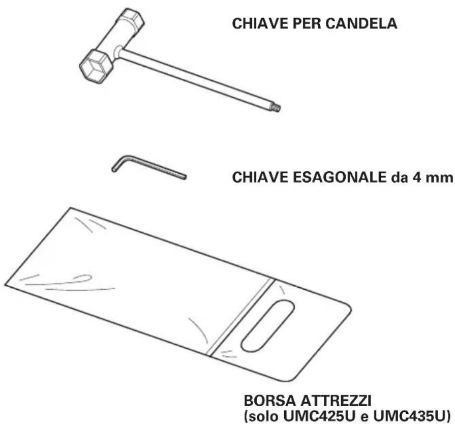 CHIAVE PER CANDELA CHIAVE ESAGONALE da 4 mm BORSA ATTREZZI (solo UMC425U e UMC435U)