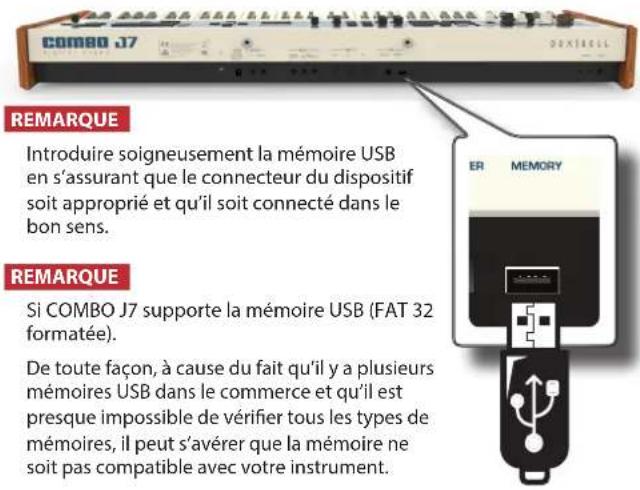 Dexibell Combo J7 - Branchement d'une mémoire USB (disponible dans le commerce) - 1