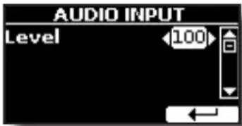 Dexibell Combo J7 - Réglage du niveau de l'entrée AUDIO IN - 1