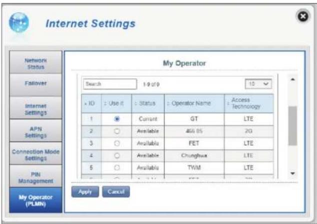 D-LINK DWR960 - Opérateurs disponibles - 1