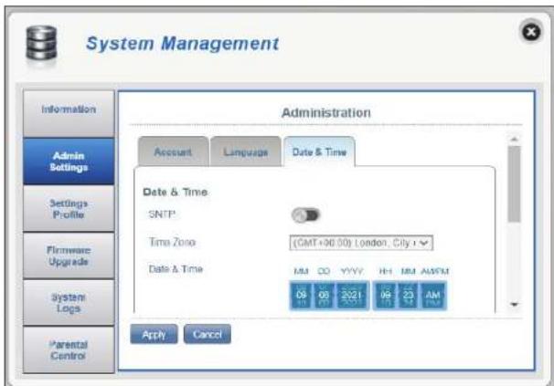 D-LINK DWR960 - Si vous désactivez la synchronisation automatique avec un serveur SNTP : - 1