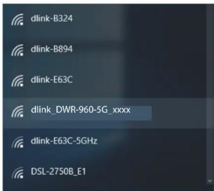 D-LINK DWR960 - Connexion à un réseau sans fil Sous Windows 10 - 2