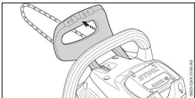STIHL MSA 160 C - Poner el freno de cadena - 1