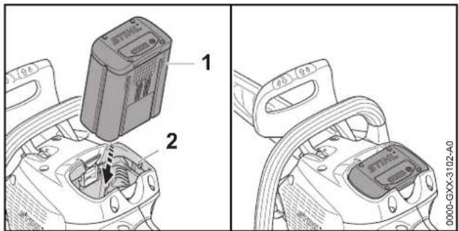 STIHL MSA 160 C - Fitting the Battery - 1