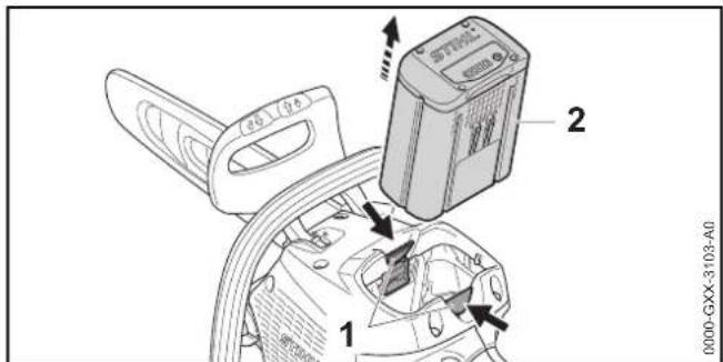 STIHL MSA 160 C - Akku herausnehmen - 1