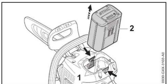 STIHL MSA 160 C - Removing the Battery - 1