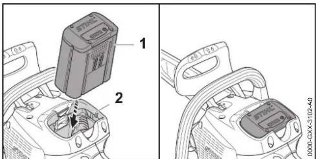 STIHL MSA 160 C - Akku einsetzen - 1