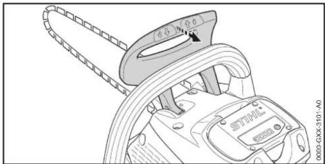 STIHL MSA 160 C - Desserrage du frein de chaîne - 1
