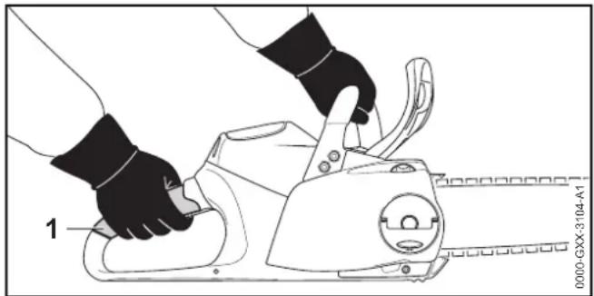 STIHL MSA 160 C - Sujeción y conducción de la motosierra - 1