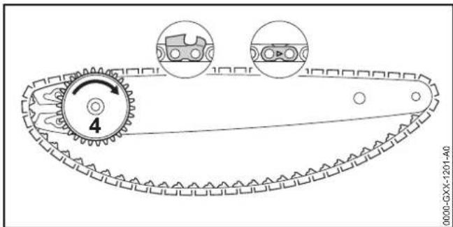 STIHL MSA 160 C - Montar la espada y la cadena - 3