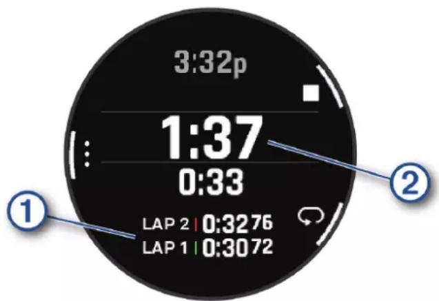 GARMIN Fenix 7S - Utilisation du chronomètre - 1