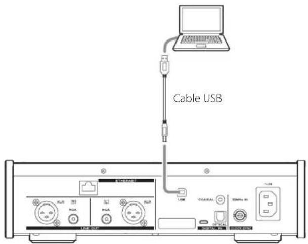 TEAC NT505 - Conecte el puerto USB de la parte posterior de esta unidad al ordenador con un cable USB. - 1