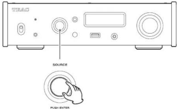 TEAC NT505 - Gire el mando SOURCE para mostrar el apartado que quiera ajustar. - 1