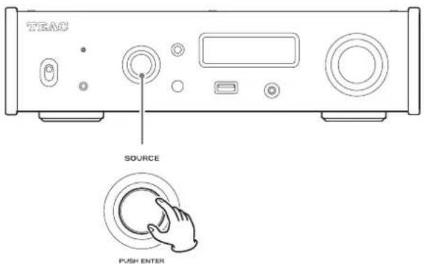 TEAC NT505 - Turn the SOURCE knob to select USB. - 1