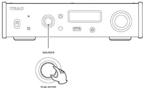 TEAC NT505 - Turn the SOURCE knob to show the item that you want to set. - 1