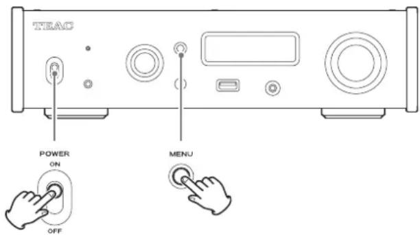 TEAC NT505 - While pressing and holding the MENU button, set the POWER switch to ON. - 1