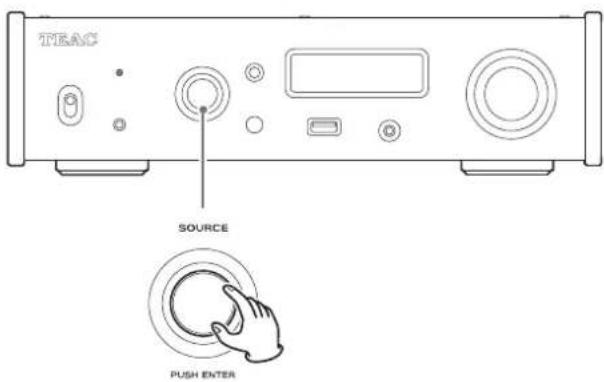 TEAC NT505 - Tournez le sélecteur SOURCE pour choisir la source d'entrée. - 1