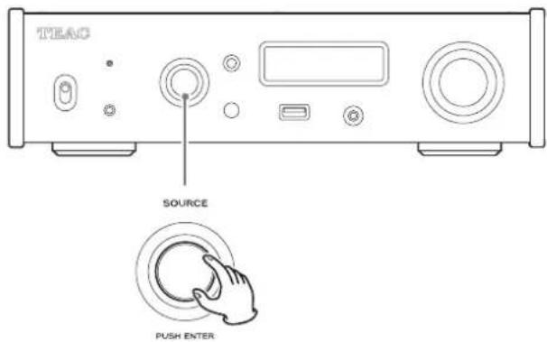 TEAC NT505 - Tournez le sélecteur SOURCE pour choisir le paramètre que vous souhaitez régler. - 1