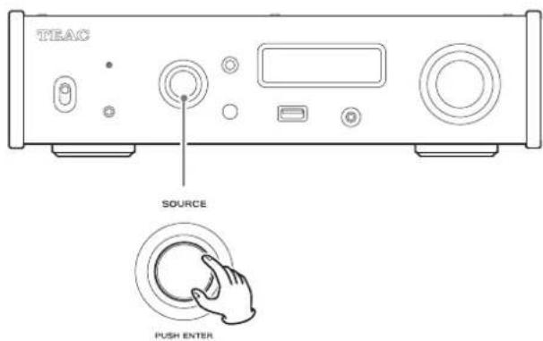 TEAC NT505 - Gire el mando SOURCE para seleccionar USB. - 1