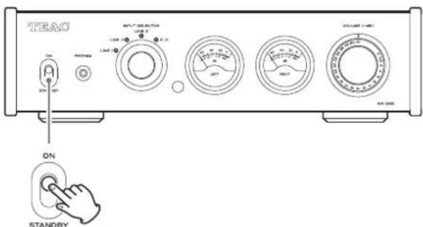 TEAC AX505 - Set the STANDBY/ON switch to ON. - 1